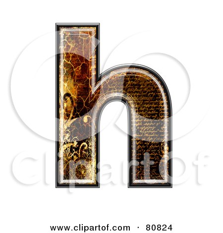 Royalty-Free (RF) Clipart Illustration of a Grunge Texture Symbol; Lowercase Letter h by chrisroll