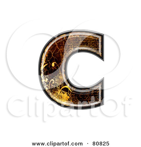 Royalty-Free (RF) Clipart Illustration of a Grunge Texture Symbol; Lowercase Letter c by chrisroll