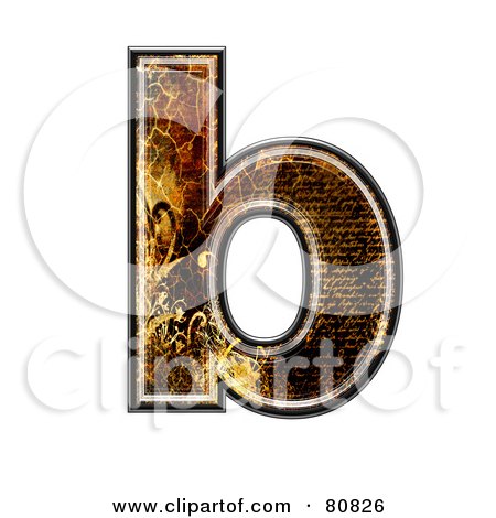 Royalty-Free (RF) Clipart Illustration of a Grunge Texture Symbol; Lowercase Letter b by chrisroll