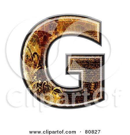 Royalty-Free (RF) Clipart Illustration of a Grunge Texture Symbol; Capitol Letter G by chrisroll
