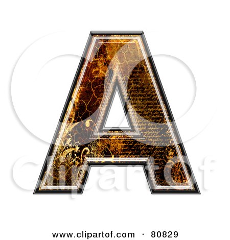 Royalty-Free (RF) Clipart Illustration of a Grunge Texture Symbol; Capitol Letter A by chrisroll