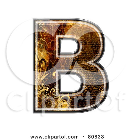 Royalty-Free (RF) Clipart Illustration of a Grunge Texture Symbol; Capitol Letter B by chrisroll