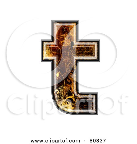 Royalty-Free (RF) Clipart Illustration of a Grunge Texture Symbol; Lowercase Letter t by chrisroll