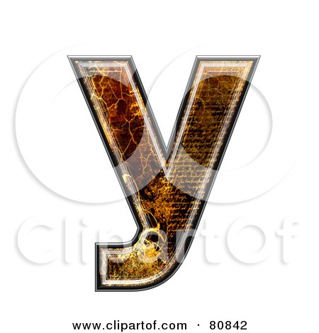 Royalty-Free (RF) Clipart Illustration of a Grunge Texture Symbol; Lowercase Letter y by chrisroll