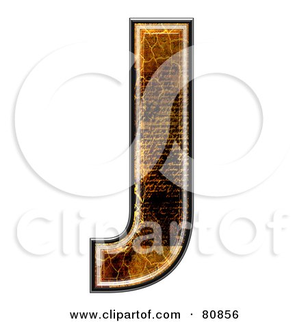 Royalty-Free (RF) Clipart Illustration of a Grunge Texture Symbol; Capitol Letter J by chrisroll