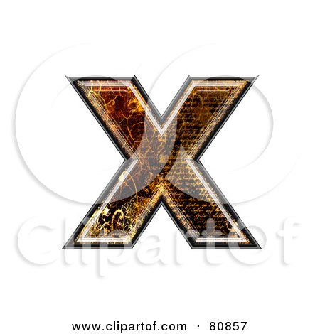 Royalty-Free (RF) Clipart Illustration of a Grunge Texture Symbol; Lowercase Letter x by chrisroll