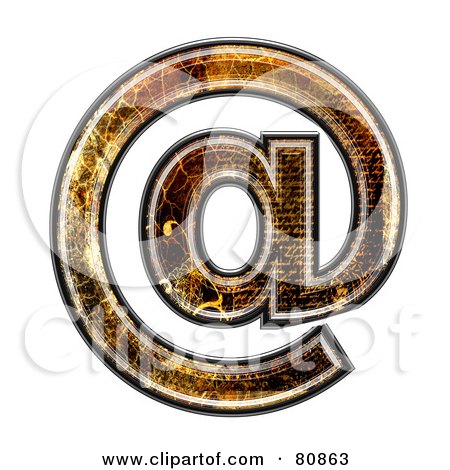 Royalty-Free (RF) Clipart Illustration of a Grunge Texture Symbol; Arobase by chrisroll