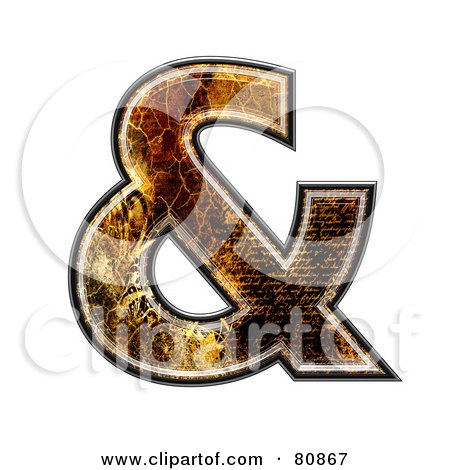 Royalty-Free (RF) Clipart Illustration of a Grunge Texture Symbol; Ampersand by chrisroll