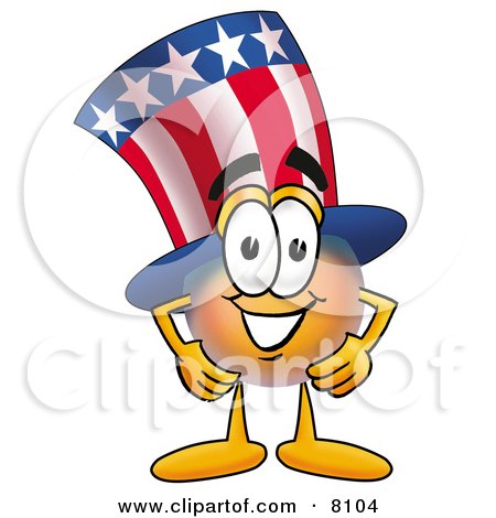 Clipart Picture of an Uncle Sam Mascot Cartoon Character With His Hands on His Hips by Toons4Biz