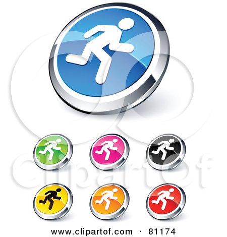 Royalty-Free (RF) Clipart Illustration of a Digital Collage Of Shiny Colored And Chrome Speed Website Buttons by beboy