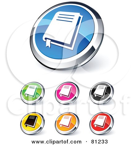 Royalty-Free (RF) Clipart Illustration of a Digital Collage Of Shiny Colored And Chrome Bible Website Buttons by beboy