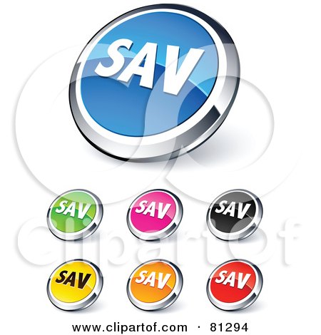 Royalty-Free (RF) Clipart Illustration of a Digital Collage Of Shiny Colored And SAV Camera Website Buttons by beboy