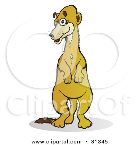 Royalty-Free (RF) Clipart Illustration of a Curious Meerkat Standing by Snowy