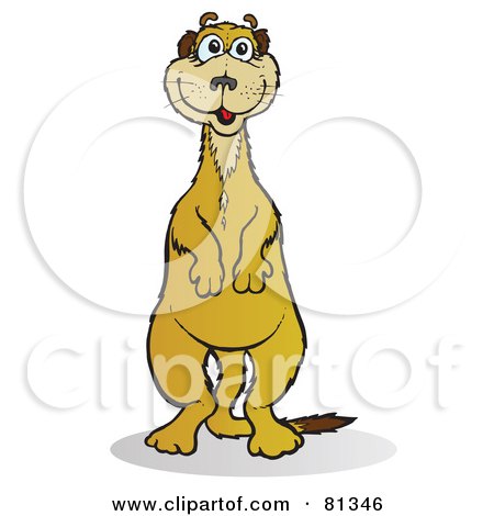 Royalty-Free (RF) Clipart Illustration of a Meerkat Standing And Facing Front by Snowy