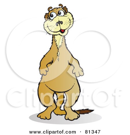 Royalty-Free (RF) Clipart Illustration of a Happy Meerkat Standing On His Hind Legs by Snowy