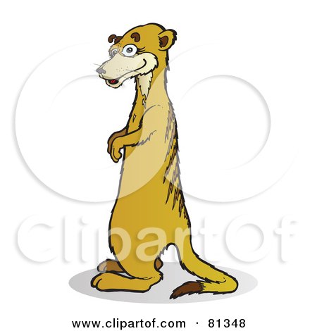 Royalty-Free (RF) Clipart Illustration of a Meerkat Standing And Facing Left by Snowy
