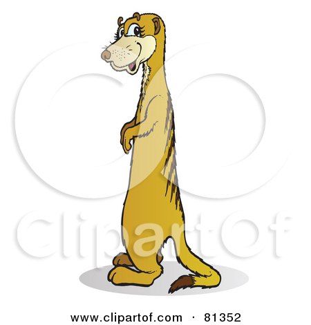 Royalty-Free (RF) Clipart Illustration of a Smiling Meerkat Standing And Facing Left by Snowy
