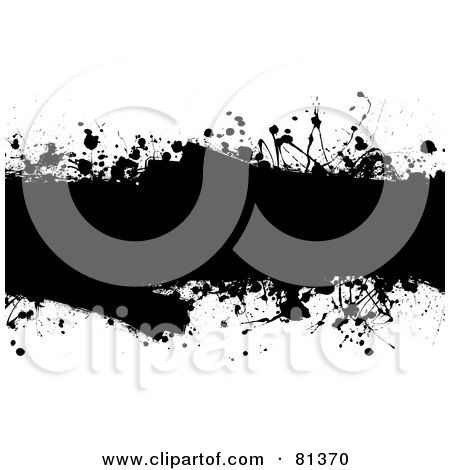 Royalty-Free (RF) Clipart Illustration of a Black Grungy Splatter Text Box - Version 2 by michaeltravers