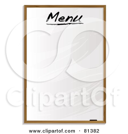 Royalty-Free (RF) Clipart Illustration of a Blank White Board Menu by michaeltravers