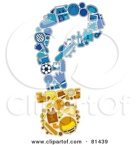 Royalty-Free (RF) Clipart Illustration of a Collage Of Sports Items Forming A Medal by BNP Design Studio