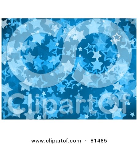 Royalty-Free (RF) Clipart Illustration of a Blue Starry Background by KJ Pargeter