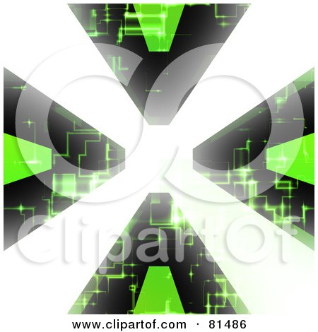 Royalty-Free (RF) Clipart Illustration of a Bright Light Shooting Through A Circuit Vortex by Arena Creative