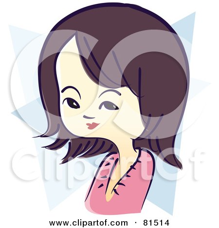 Royalty-Free (RF) Clipart Illustration of a Japanese Woman In A Pink Shirt by PlatyPlus Art