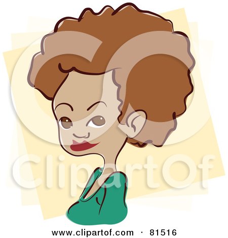 Royalty-Free (RF) Clipart Illustration of a Pretty African American Woman In A Green Shirt by PlatyPlus Art