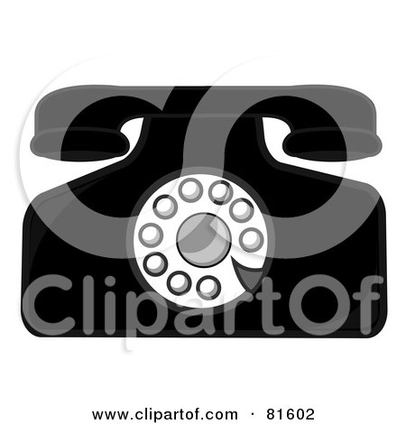 Royalty-Free (RF) Clipart Illustration of a Vintage Rotary Desk Telephone - Version 1 by Pams Clipart
