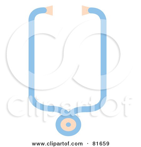 Royalty-Free (RF) Clipart Illustration of a Blue And Pink Stethoscope by Andy Nortnik
