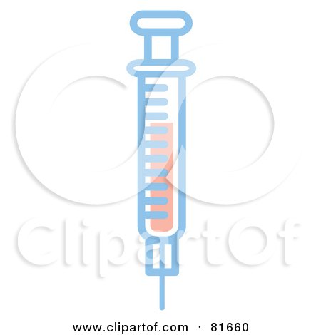 Royalty-Free (RF) Clipart Illustration of Pink Serum In A Transparent Syringe  by Andy Nortnik