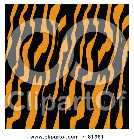 Royalty-Free (RF) Clipart Illustration of a Diagonal Patterned Tiger Print Background With White Edges by Andy Nortnik