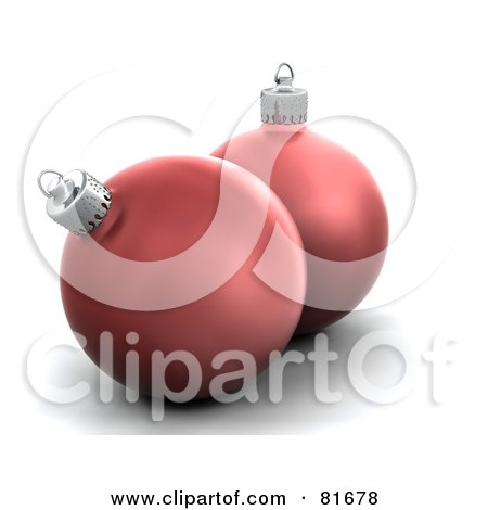 Royalty-Free (RF) Clipart Illustration of Two 3d Red Christmas Balls With A Matte Finish by KJ Pargeter