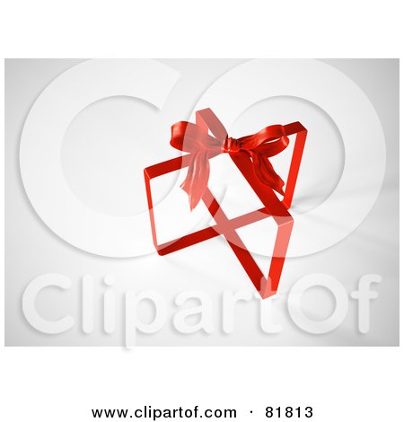 Royalty-Free (RF) Clipart Illustration of Red 3d Ribbons And A Bow Around An Invisible Gift by Mopic