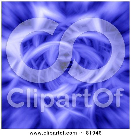 Royalty-Free (RF) Clipart Illustration of a Blue Fractal Flower Like Tunnel by oboy