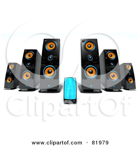 Royalty-Free (RF) Clipart Illustration of a 3d Mp3 Player With Big Speakers by Tonis Pan
