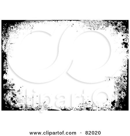 Royalty-Free (RF) Clipart Illustration of a Black Border Of Grungy Ink Around White by michaeltravers