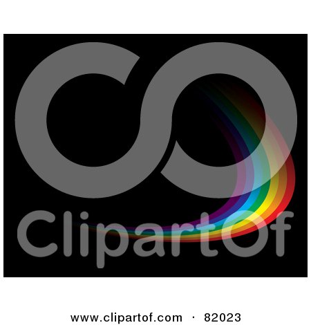 Royalty-Free (RF) Clipart Illustration of a Rainbow Curve Fading Into Blackness At Both Ends by michaeltravers