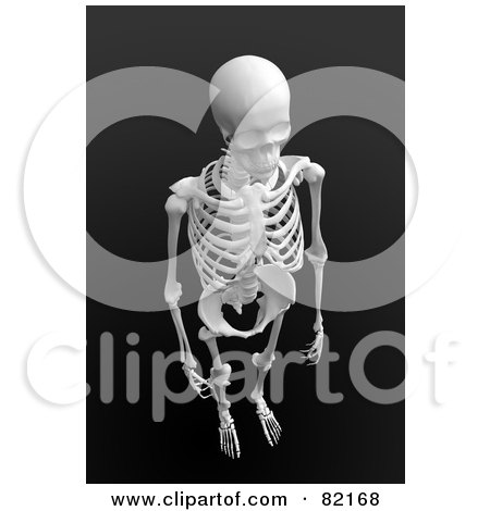 3d Aerial View Of A Human Skeleton On Dark Gray Posters, Art Prints