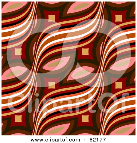 Royalty-Free (RF) Clipart Illustration of a Vintage Retro Wave And Circle Pattern Background by Arena Creative