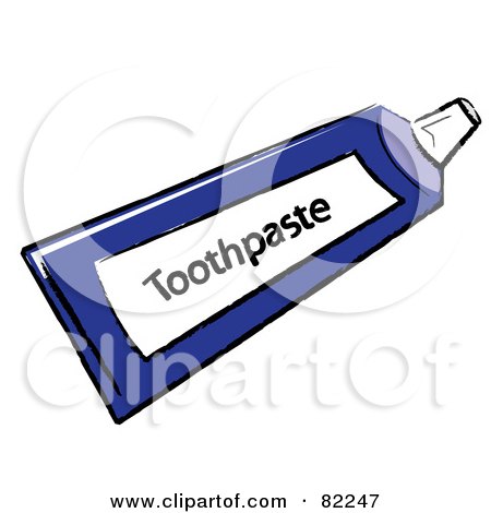 Royalty-Free (RF) Clipart Illustration of a Blue Toothpaste Tube by Pams Clipart