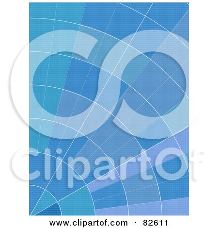 Royalty-Free (RF) Clipart Illustration of a Blue Segmented Graph Background by elaineitalia