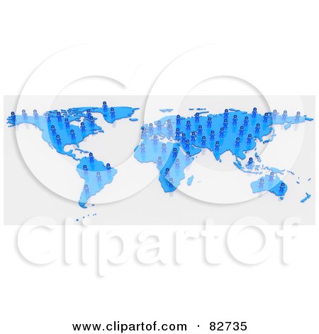 Royalty-Free (RF) Clipart Illustration of a 3d Blue Human Network Map by Tonis Pan