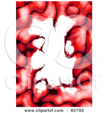 Royalty-Free (RF) Clipart Illustration of a Black And Red Blood Or Plasma Border Around White by Arena Creative