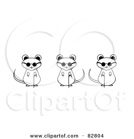 Black And White Three Blind Mice With Sunglasses And Canes Posters, Art  Prints by - Interior Wall Decor #82804