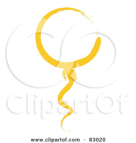 Royalty-Free (RF) Clipart Illustration of a Painted Orange Sperm by xunantunich