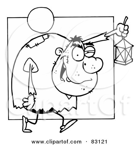 Royalty-Free (RF) Clipart Illustration of an Outlined Hunchback by Hit Toon
