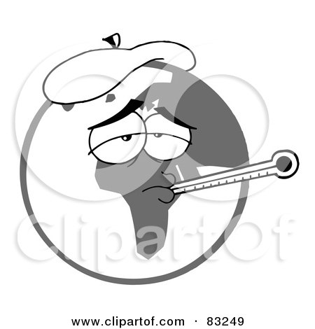Royalty-Free (RF) Clipart Illustration of an Outlined Ill Earth by Hit Toon