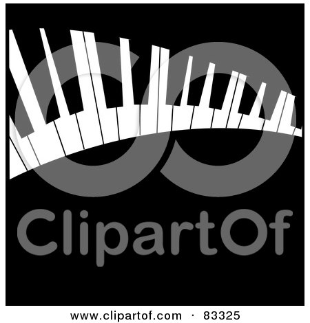 Royalty-Free (RF) Clipart Illustration of a Curved Keyboard Over A Black Background by Pams Clipart