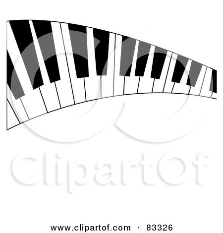 Royalty-Free (RF) Clipart Illustration of a Curved Keyboard Over A White Background by Pams Clipart
